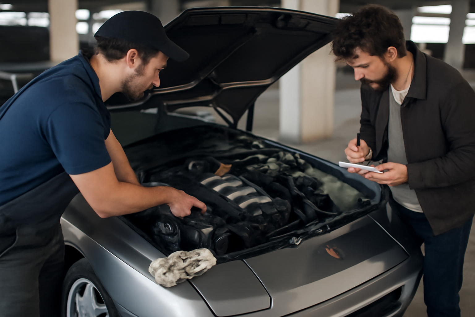 Checklist inspection 27 Porsche 944 : compartiment moteur et châssis