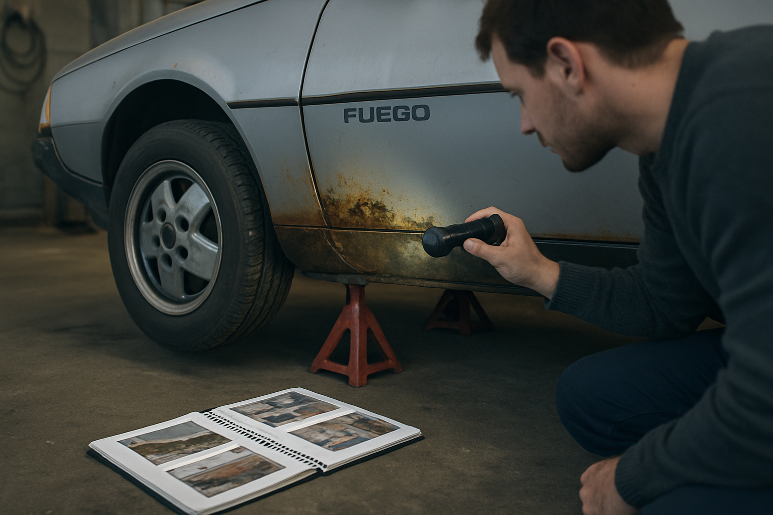Inspection d’une coupe Fuego : lampe sur le bas de caisse et vérification des numéros