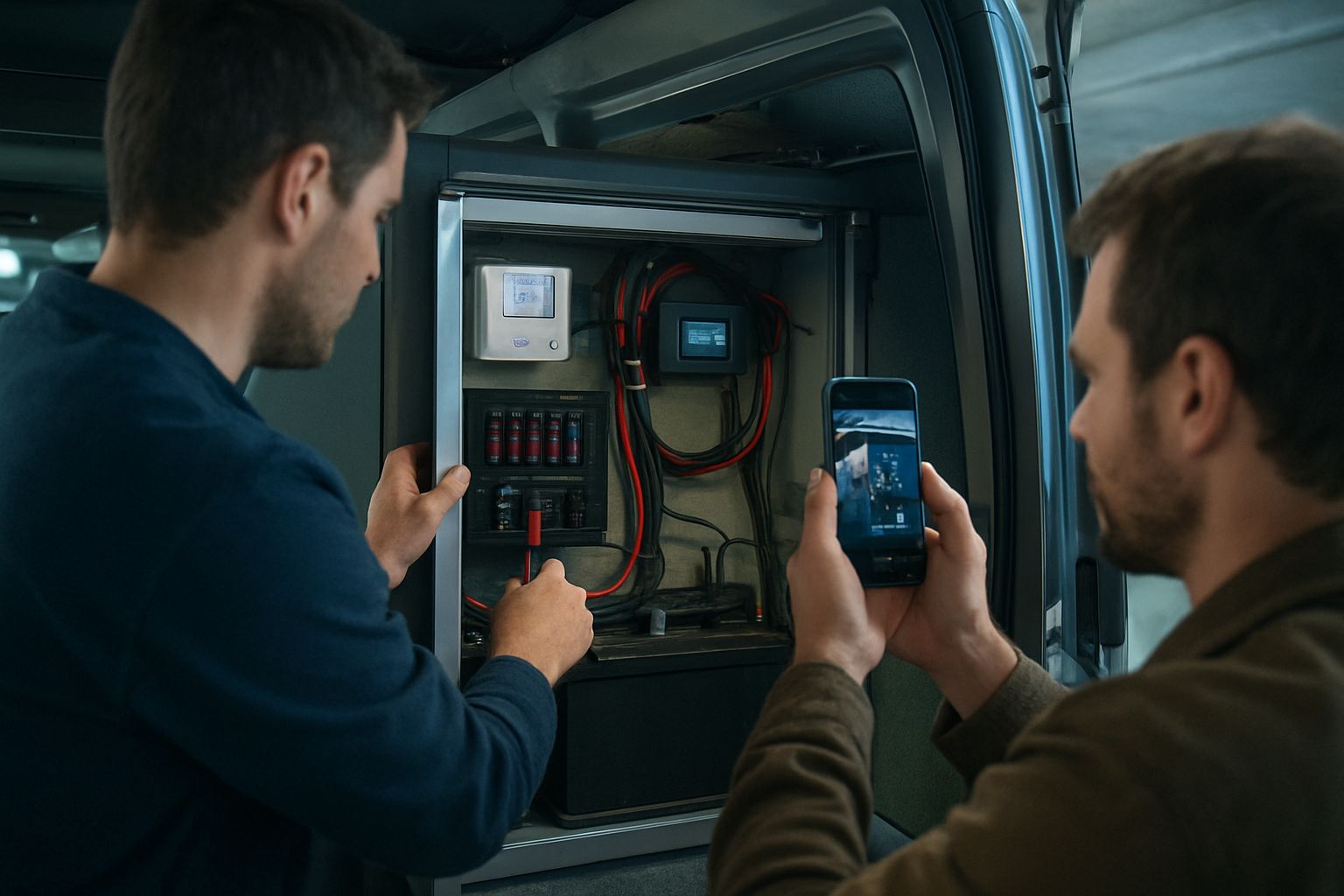 Test du chauffage et de l’alimentation électrique dans un van aménagé d’occasion